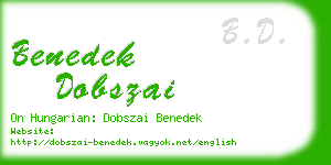 benedek dobszai business card